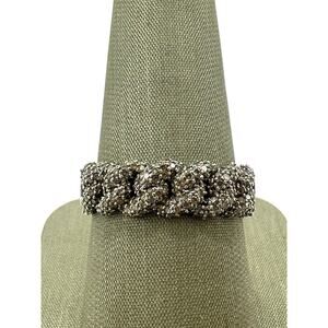 10K White Gold Cuban Link 2cttw Diamond Ring (16895)